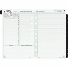 Day-Timer 2 Pages Daily Calendar Refill Pages