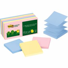 Post-it Greener Pop-up Notes in Sunwashed Pier Colors - 12 per pack - 3" x 3" - Assorted