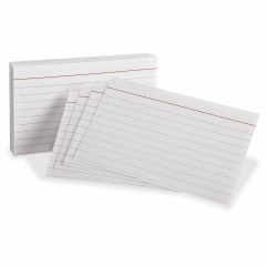 Red Margin Ruled Index Cards