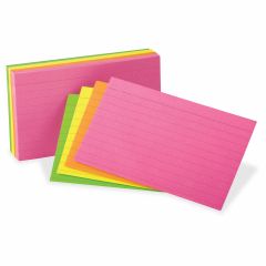 Neon Glow Ruled Index Cards