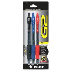 Pilot G2 Retractable Gel Ink Pens, Assorted - 3 Pack