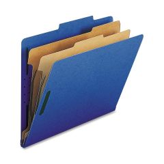 Nature Saver Classification Folder - 8.50" x 11" - 2 Dividers - 25 pt. - Midnight Blue