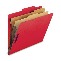 Nature Saver Classification Folder - 8.50" x 11" - 2 Dividers - 25 pt. - Red