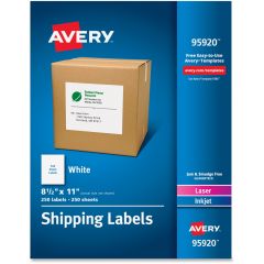 Avery 8.50" x 11" Rectangle Shipping Labels - 250 per box