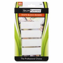 Baumgartens White Block Erasers 4-pk - 4 per pack