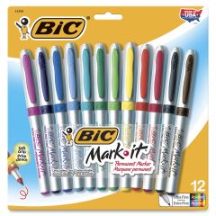 BIC Mark-It Ultra Fine Point Color Coll. Markers, Assorted - 12 Pack
