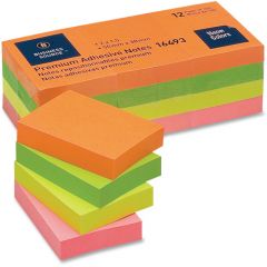 Business Source Neon Adhesive Notes
