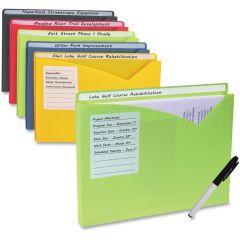 C-Line Products Write-on Poly File Jackets, Assorted, 11 X 8 1/2, 10/PK - 10 per pack