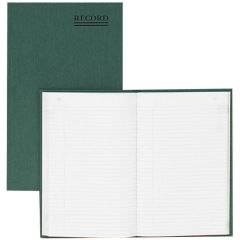 Rediform Green Bookcloth Journal Book  -  Gummed  -  12.25" x 7.25"