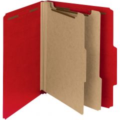100% Recycled Pressboard Classification Folders Letter - 8.5" x 11"- Bright Red