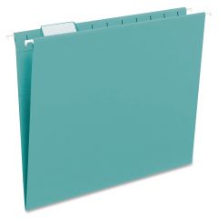 Smead 64058 Aqua Colored Hanging Folders with Tabs - 25 per box