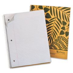 Ampad Earthwise Recycled 3HP Notebook - 80 Sheets Letter - 8.50" x 11"  - White Paper