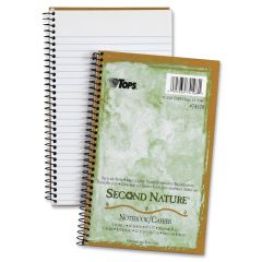 Tops Second Nature 1-Subject Notebook - 80 Sheet - Narrow Ruled - 8" x 5"
