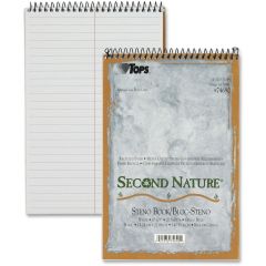 TOPS Second Nature Steno Book - 70 Sheets - 15 lb - 6" x 9" - 4 / Each