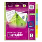 Avery Plastic Two-Pocket Insertable Tab Divider - 8 per set Print-on - 8 / Set - Multicolor Tab