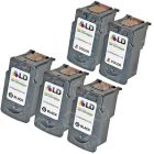 Inkjet Supplies for Canon Printers - Remanufactured Bulk Set of 5 Ink Cartridges 3 Black Canon PG-210XL (2973B001AA) and 2 Color Canon CL-211XL (2975B001AA)