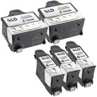 Inkjet Supplies for Dell Printers - Compatible Bulk Set of 5 Ink Cartridges 3 Black Dell DW905 (N573F) and 2 Color Dell DW906 (N570F)