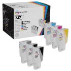 Bulk Set of 6 LD Remanufactured High Yield Replacement Ink Cartridges for HP 727 (300ml)