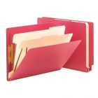 Smead End Tab Classification Folder - 10 per box - 8.50" x 11" - Pressboard - Red