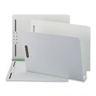 Smead End Tab Pressboard Fastener Folder - 8.50" x 11" - 3" Expansion - Gray, Green