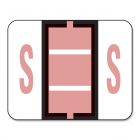 Smead Bar Style Color Coded Alphabetic Label - 500 per roll 1.25" Width x 1" Length - 500/Roll - Pink