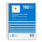 Sparco Quality Wirebound 5-Subject Notebook - 180 Sheet - College Ruled - 8" x 10.50"