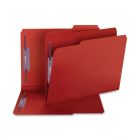 Smead Colored Pressboard Fastener Folder - 8.50" x 11" - Bright Red