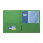 Business Source Double Pocket Portfolio - 8.50" x 11" - 2 Pockets - Green