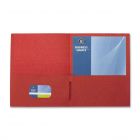 Business Source Double Pocket Portfolio - 8.50" x 11" - 2 Pockets - Red