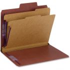 Smead SuperTab Classification Folders with SafeSHIELD Coated Fastener Technology Letter - Tyvek - Red