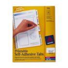 Avery Printable Self-Adhesive Tab - 80 per pack Print-on - 80 / Pack - White Tab