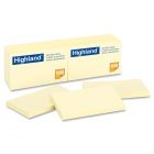Highland Self-Sticking Note - 12 per pack - Yellow  - 3" x 5"