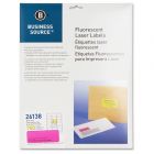 Business Source Fluorescent Laser Label - 750 per pack 2.62" Width x 1" Length - Laser - Neon Pink