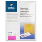 Business Source Fluorescent Laser Label - 250 per pack 2" Width x 4" Length - Laser - Neon Pink