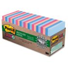 Post-it Recycled Super Sticky Notes in Bali Colors - 24 per pack - 3" x 3" - Assorted