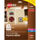Avery Square Label - White 1.50" x 1.50" - 600 per pack