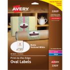 Avery Oval Label 2" x 3.33"- Textured Matte White - 80 per pack