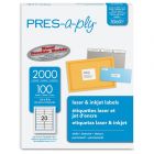 Avery 1" x 4" Rectangle Pres-A-Ply Standard Shipping Label (Laser) - 2000 per box