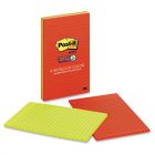 Post-it Super Sticky Electric Glow Lined Notes - 3 per pack - 4" x 6" - Assorted