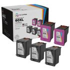 LD Remanufactured Black and Color Ink Cartridges for HP 60XL