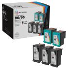 LD Remanufactured Black and Color Ink Cartridges for HP 96 and 95