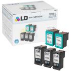 LD Remanufactured Black and Color Ink Cartridges for HP 74XL and HP 75XL