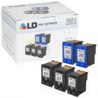 LD Remanufactured Black and Color Ink Cartridges for HP 27 and 22