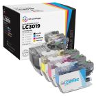 Set of 4 Brother Compatible LC3019 Super HY Ink Cartridges: BCMY