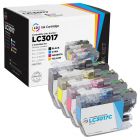 Set of 4 Brother Compatible LC3017 HY Ink Cartridges: BCMY