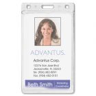 Advantus Frosted Vertical Badge Holder - 25 per box