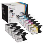 Set of 10 Brother Compatible LC79 Extra HY Ink Cartridges: 4 BK and 2 each of CMY