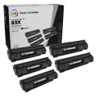LD Compatible Black Toner 5-Pack for HP 83X (HP CF283X)