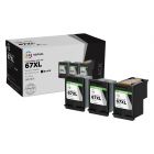 LD InkPods™ Replacements for HP 67XL Black Ink Cartridges (3-Pack with OEM printhead)