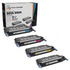 LD Remanufactured Toners for HP 502A Cartridges (Bk, C, M, Y)
